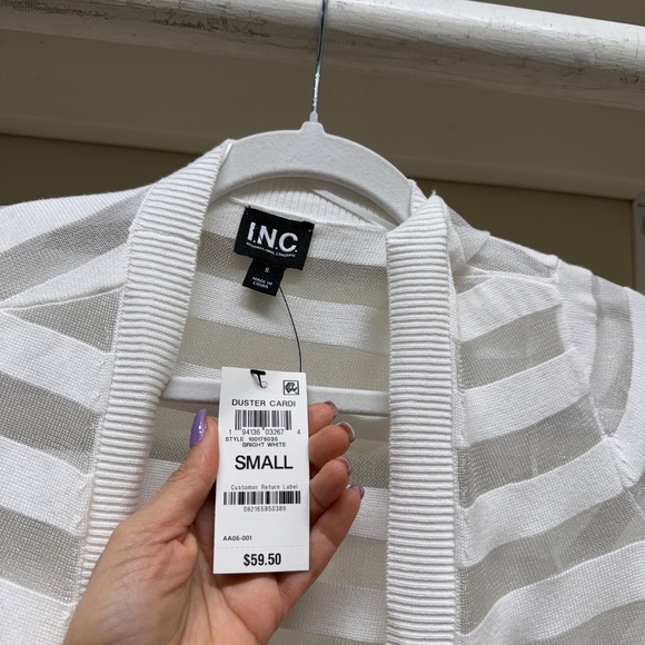 NWT INC Striped Long Cardigan - Size S - Picture 7 of 7